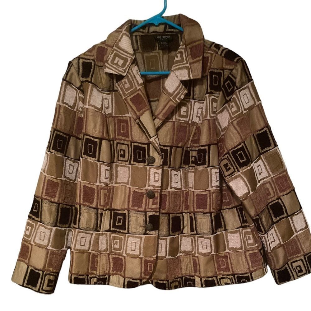Lane Bryant Tapestry Blazer Plus Size Geometric Square Jacket